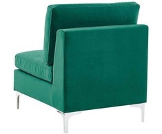 Beliani Modulinė sofa EVJA 4 asmenims, kairinė, žalia, veliūras