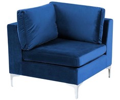 Beliani EVJA modulinė kampinė sofa 5 asmenims, tamsiai mėlyno veliūro, kairinė