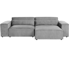 Beliani Trijų vietų modulinė sofa HELLNAR kairinė pilka