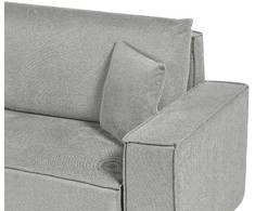 Beliani Išskleidžiama kampinė sofa KARILA pilka su patalynės dėže, dešininė