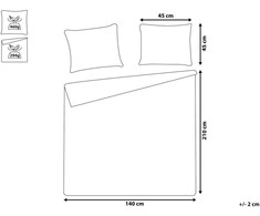 Beliani Bastelio rinkinys su pagalvėlėmis, nuspaustas 140 x 210 cm pilkšvojo SHUSH