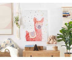 Beliani Paveikslėlis ant drobės LLLLA 60 x 80 cm rausvai balta AFASSA