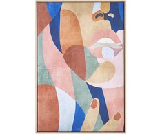 Beliani Obraz na płótnie w ramie abstrakcyjny 63 x 93 cm wielokolorowy BITETTO