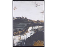 Beliani paveikslas ant drobės STATTE Abstraktus motyvas 63 x 93 cm Juodas