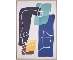 Beliani drobės paveikslas su abstrakčiu motyvu FRISA, 63 x 99 cm, spalvingas