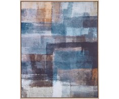 Beliani Obraz na płótnie w ramie abstrakcyjny 83 x 103 cm wielokolorowy PULSANO