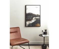 Beliani paveikslas ant drobės STATTE Abstraktus motyvas 63 x 93 cm Juodas
