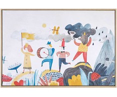 Beliani Paveikslas ant drobės BIBBIENA Vaikiškas motyvas 63 x 99 cm Spalvinga