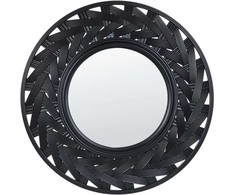 Beliani Sieninis veidrodis TIERGA 60 cm 60 cm juodas