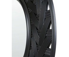 Beliani Sieninis veidrodis TIERGA 60 cm 60 cm juodas