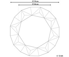 Beliani Sieninis veidrodis HABAY 70 cm sidabrinis