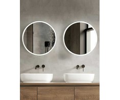 Beliani Vonios veidrodis LED DEAUVILLE 79 cm 79 cm sidabrinis