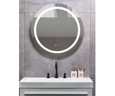 Beliani Voninis veidrodis LED COURSEULLES 79 cm 79 cm sidabrinis