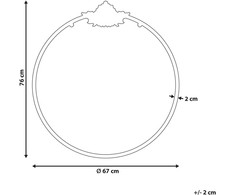 Beliani Sieninis veidrodis SOMMANT 67 cm 76 cm metalinis juodas