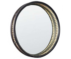 Beliani Sieninis veidrodis DAKSA 60 cm 60 cm Ratanas Juodas