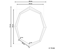 Beliani Sieninis veidrodis OENO 66 cm 91 cm sidabrinės spalvos
