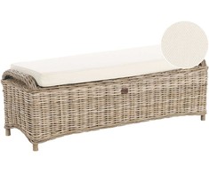 Beliani Otomana ogrodowa SUSUA 140 cm Rattan Naturalny