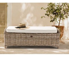 Beliani Otomana ogrodowa SUSUA 140 cm Rattan Naturalny