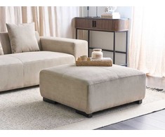 Beliani Otomana LUNGO velveting smėlio spalvos