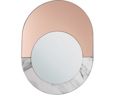 Beliani Sieninis veidrodis RETY 50 cm 65 cm akmuo rožinio aukso spalvos