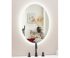 Beliani Vonios veidrodis su LED apšvietimu VIRIAT 60 cm 80 cm Sidabrinis