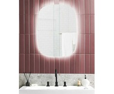 Beliani Vonios veidrodis su LED apšvietimu BERGERAC 58 cm 78 cm sidabrinis