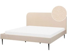 Beliani Lova Boucle FLAYAT 180 x 200 cm šviesi smėlio spalva