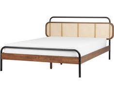 Beliani Rotango lova BOUSSICOURT 180 x 200 cm tamsiai ruda