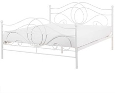 Beliani Metalinė lova LYRA 160 × 200 cm, balta