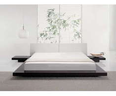 Beliani Vandeninė lova iš dirbtinės odos ZEN 180 x 200 cm tamsaus uosio spalvos