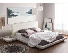 Beliani Vandens lova iš dirbtinės odos ZEN 160 x 200 cm balta