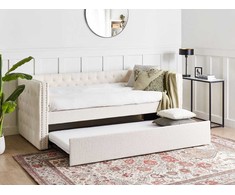 Beliani Ištraukiama lova GASSIN 90 x 200 cm, balta