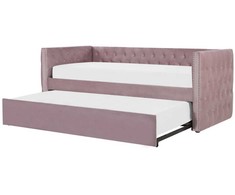 Išskleidžiama dvigulė lova 90x200, spalva: rusvas veliūras
