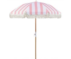 Beliani Parasol sodo ⌀ 150 cm rožinis su białym MONDELLO