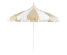 Beliani Parasol sodo ⌀ 245 cm beżowo-balta MINOA