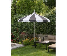 Beliani Parasol sodo ⌀ 245 cm juoda-balta MINOA