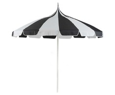 Beliani Parasol sodo ⌀ 245 cm juoda-balta MINOA