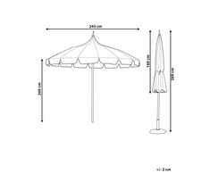 Beliani Sodo skėtis 245 cm MINOA Baltas/mėlynas