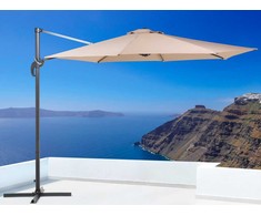 Beliani Sodo skėtis su svirtimi 294 cm SAVONA smėlio spalvos