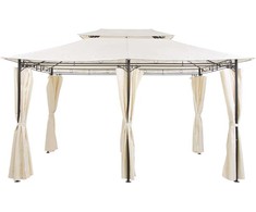 Beliani Pawilon sodo COLOS Metal 400 cm 300 cm Kremas