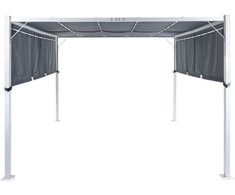 Beliani Pawilon sodo LED PARGA Metal 310 cm 310 cm Pilka