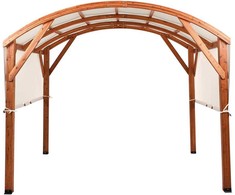 Beliani Sodo pavėsinė SCOPELLO iš kėnio medienos 303 cm 300 cm ruda / smėlio spalvos
