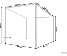 Beliani Sodo pavėsinė VIMINO Metal 282 cm 294 cm tamsiai pilka