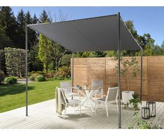 Beliani Sodo pavėsinė VIMINO Metal 282 cm 294 cm tamsiai pilka