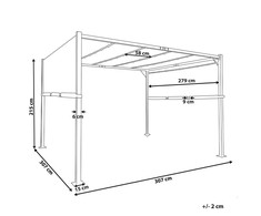 Beliani Pawilon sodo LED PARGA Metal 310 cm 310 cm Pilka