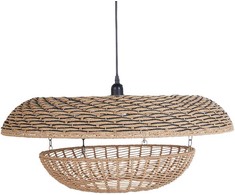 Pakabinamas šviestuvas Beliani Lampa wisząca KIDEPO Papierowa plecionka Ruda