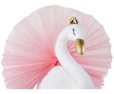 Beliani Vaikiška sienų apdaila Gulbė ODETTA Medvilnė 32 cm Baltas