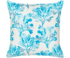 Beliani dekoratyvinė pagalvė ROCKWEED Medvilnė 45 x 45 cm Baltas Gėlių raštas