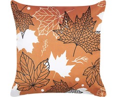 Beliani Lumarko Dekoratyvinė pagalvė su lapeliais 45 x 45 cm oranžinė POINSETTIA!
