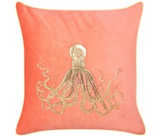 Beliani dekoratyvinė pagalvė LAMINARIA Velvet 45 x 45 cm koralų gyvūnų raštas
